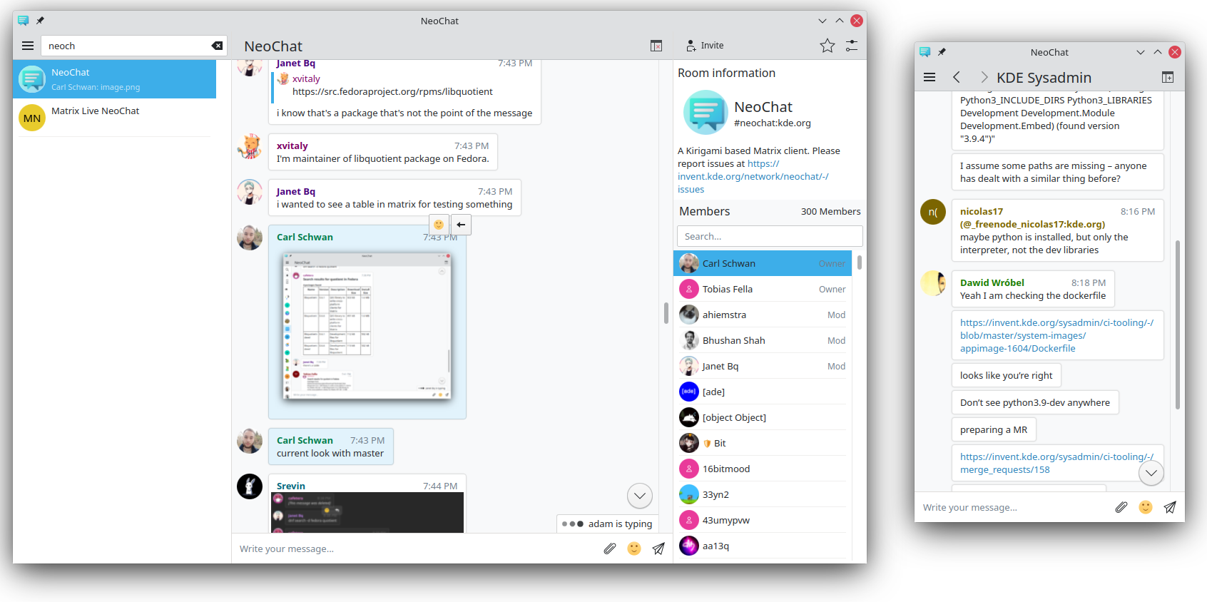 NeoChat desktop and mobile powered by Kirigami